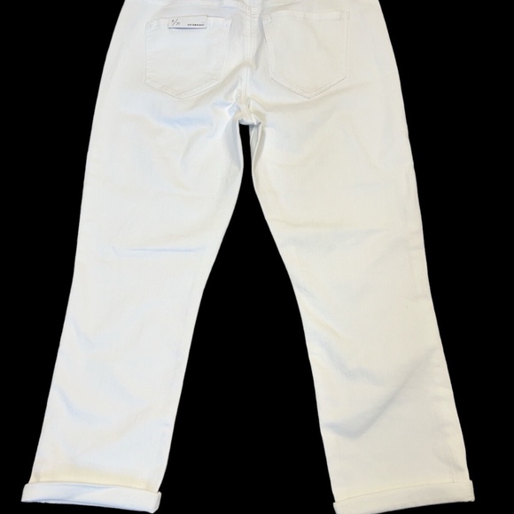 Liverpool Maternity Jeans 8 White Crop Over Belly Straight Rolled Leg Stretch - Picture 4 of 16